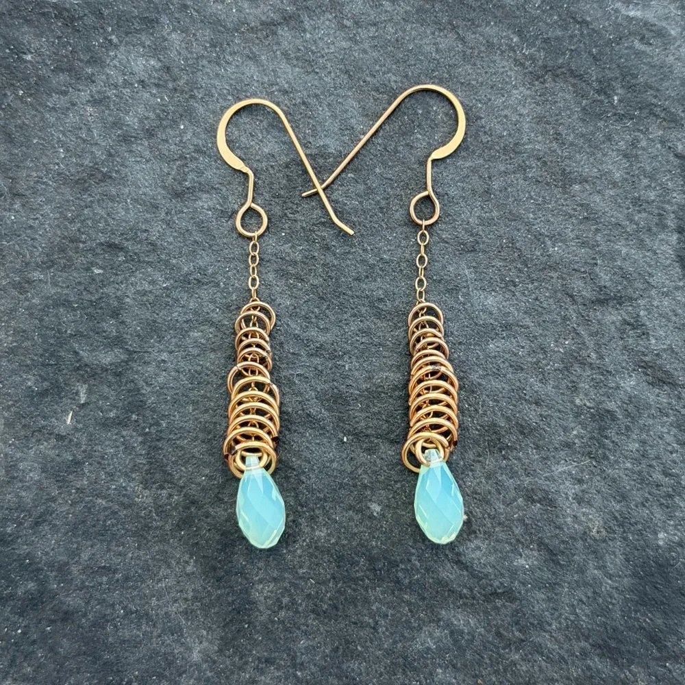 Limbo Jewelry Gold Wire and Chalcedony Earrings
